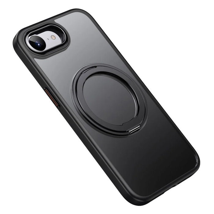 For iPhone 17e / 16e Case Compatible with MagSafe TPU + Acrylic + Kickstand Matte Phone Cover - Black - 2