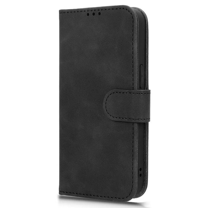 For iPhone 17e / 16e Leather Case Skin Feel Anti Drop Wallet Flip Phone Cover - Black - 6