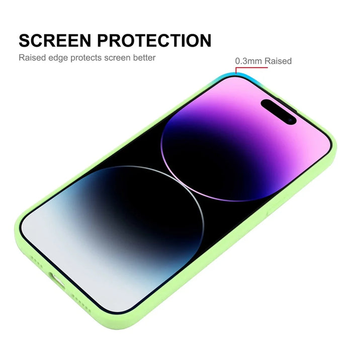 ENKAY HAT PRINCE Cell Phone Case for iPhone 14 Pro Max, Liquid Silicone Straight Edge Precise Cutout Anti-scratch Phone Shell - Blackish Green - 7
