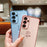 For Samsung Galaxy S25 Case Electroplating Edge Rose Pattern TPU Phone Back Cover Airbag Drop Proof - Rose Pink - 4