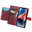 For iPhone 17e / 16e Case Zipper Flip Leather Phone Cover with Card Holder - Red - 2