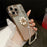 For iPhone 16 Pro Max Case with Rhinestones Strap Kickstand Phone Cover Built In Lens Film - Gold - 1