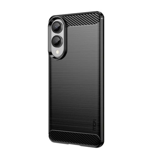 MOFI For Samsung Galaxy S25 Edge Back Cover  Brushed Texture Carbon Fiber Soft TPU Case - Black - 1