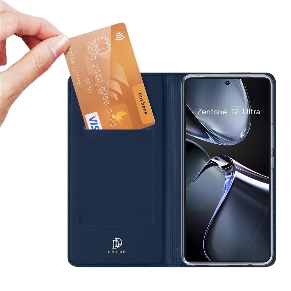 DUX DUCIS For Asus Zenfone 12 Ultra 5G Case  Skin Pro Series Leather Stand Cover Card Holder - Blue - 2