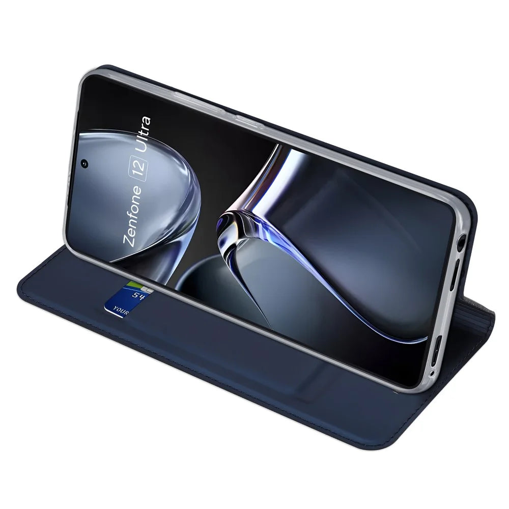 DUX DUCIS For Asus Zenfone 12 Ultra 5G Case  Skin Pro Series Leather Stand Cover Card Holder - Blue - 5