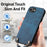 For iPhone 17e / 16e Retro Leather Phone Back Cover with Adjustable Strap - Blue - 6