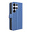 For Samsung Galaxy S25 Ultra Case PU Leather Diamond Texture Wallet Phone Cover - Blue - 7