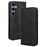 For Samsung Galaxy S25+ Case Wallet Stand Retro Texture Leather Phone Cover - Black - 1