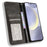 For Samsung Galaxy S25+ Case Wallet Stand Retro Texture Leather Phone Cover - Black - 2