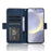 For Samsung Galaxy S25+ Leather Case Phone Wallet Cover with Multiple Card Slots - Blue - 3