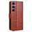 For Samsung Galaxy S25+ Case Crazy Horse Texture PU Leather Phone Wallet Cover - Brown - 6