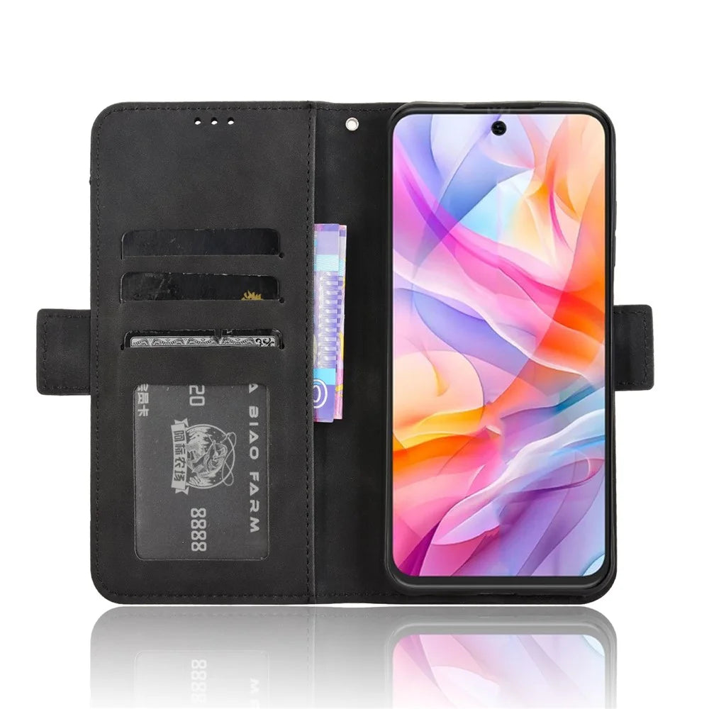Phone Case For ZTE Blade V70 Design / Nubia V70 Design / Blade V70 Vita Leather Wallet Cover with Multiple Card Slots - Black - 3