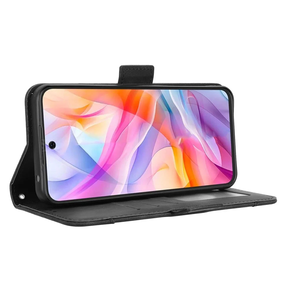 Phone Case For ZTE Blade V70 Design / Nubia V70 Design / Blade V70 Vita Leather Wallet Cover with Multiple Card Slots - Black - 4