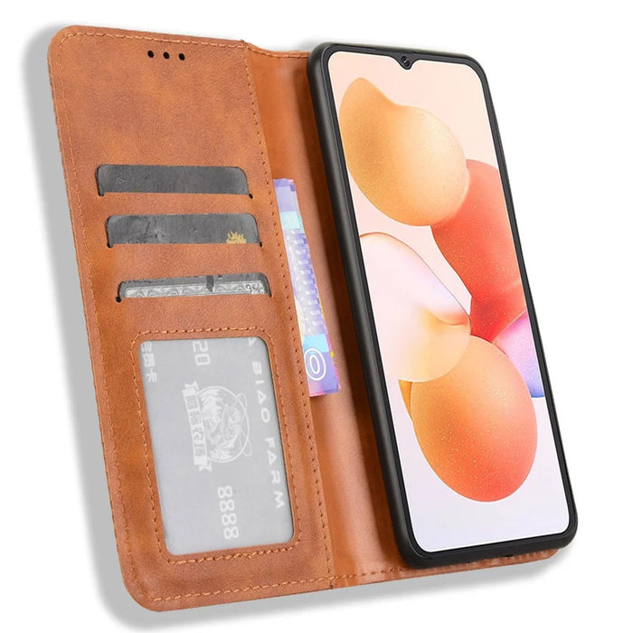 For Cubot A10 Case Wallet Stand Retro Texture Leather Phone Cover - Brown - 2