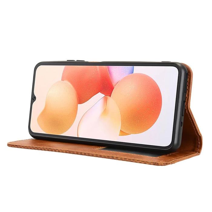 For Cubot A10 Case Wallet Stand Retro Texture Leather Phone Cover - Brown - 3