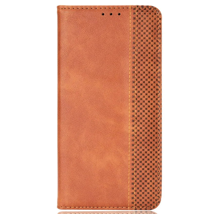 For Cubot A10 Case Wallet Stand Retro Texture Leather Phone Cover - Brown - 6