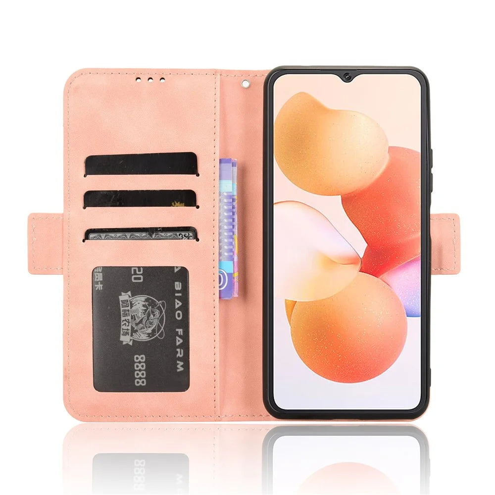 For Cubot A10 Case Leather Phone Wallet Cover with Multiple Card Slots - Pink - 3