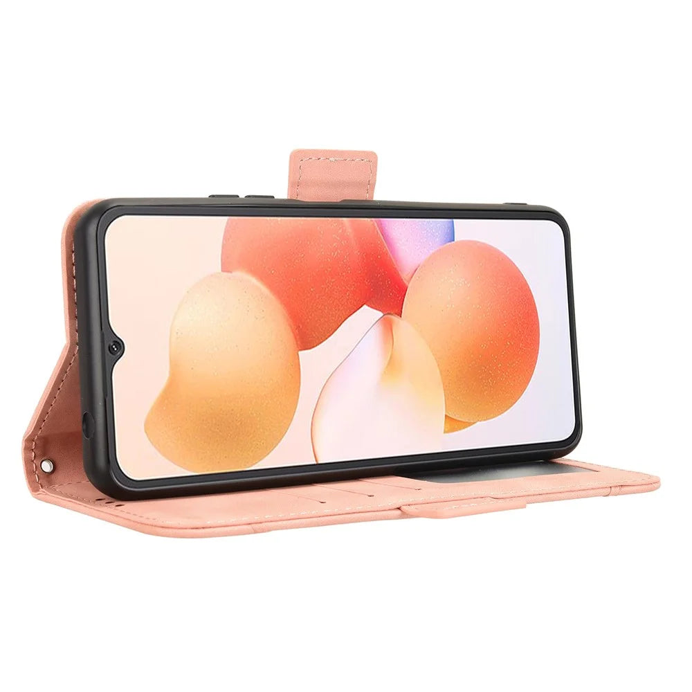 For Cubot A10 Case Leather Phone Wallet Cover with Multiple Card Slots - Pink - 4