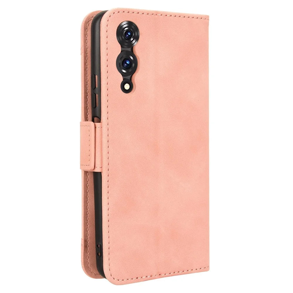 For Cubot A10 Case Leather Phone Wallet Cover with Multiple Card Slots - Pink - 7