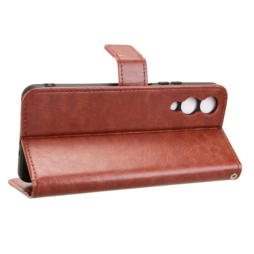 For Cubot A10 Case Crazy Horse Texture PU Leather Phone Wallet Cover - Brown - 3