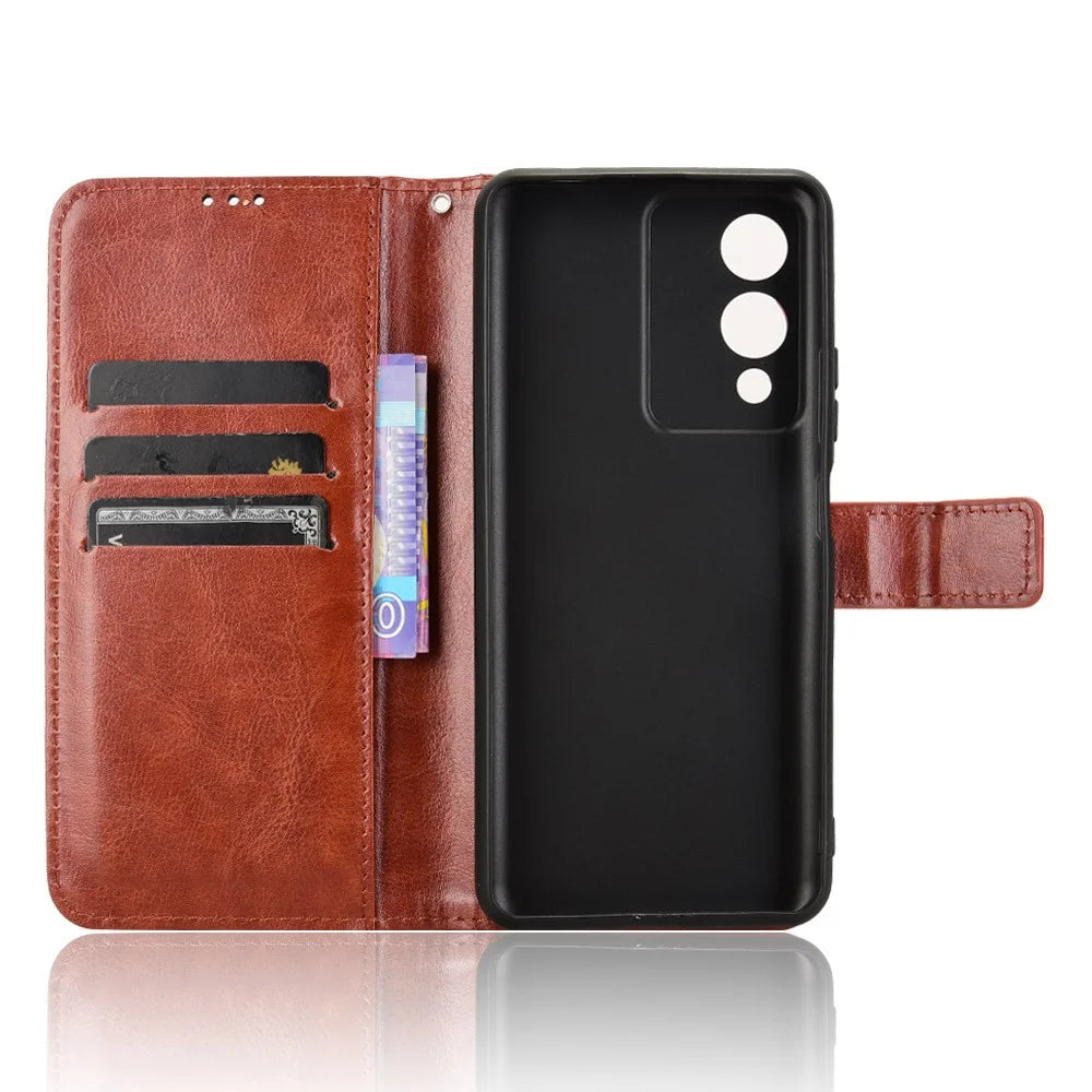 For Cubot A10 Case Crazy Horse Texture PU Leather Phone Wallet Cover - Brown - 4