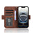 For iPhone 17e / 16e Case Leather Phone Wallet Cover with Multiple Card Slots - Brown - 3
