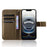 For iPhone 17e / 16e Case PU Leather Diamond Texture Wallet Phone Cover - Brown - 2