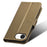For iPhone 17e / 16e Case PU Leather Diamond Texture Wallet Phone Cover - Brown - 5