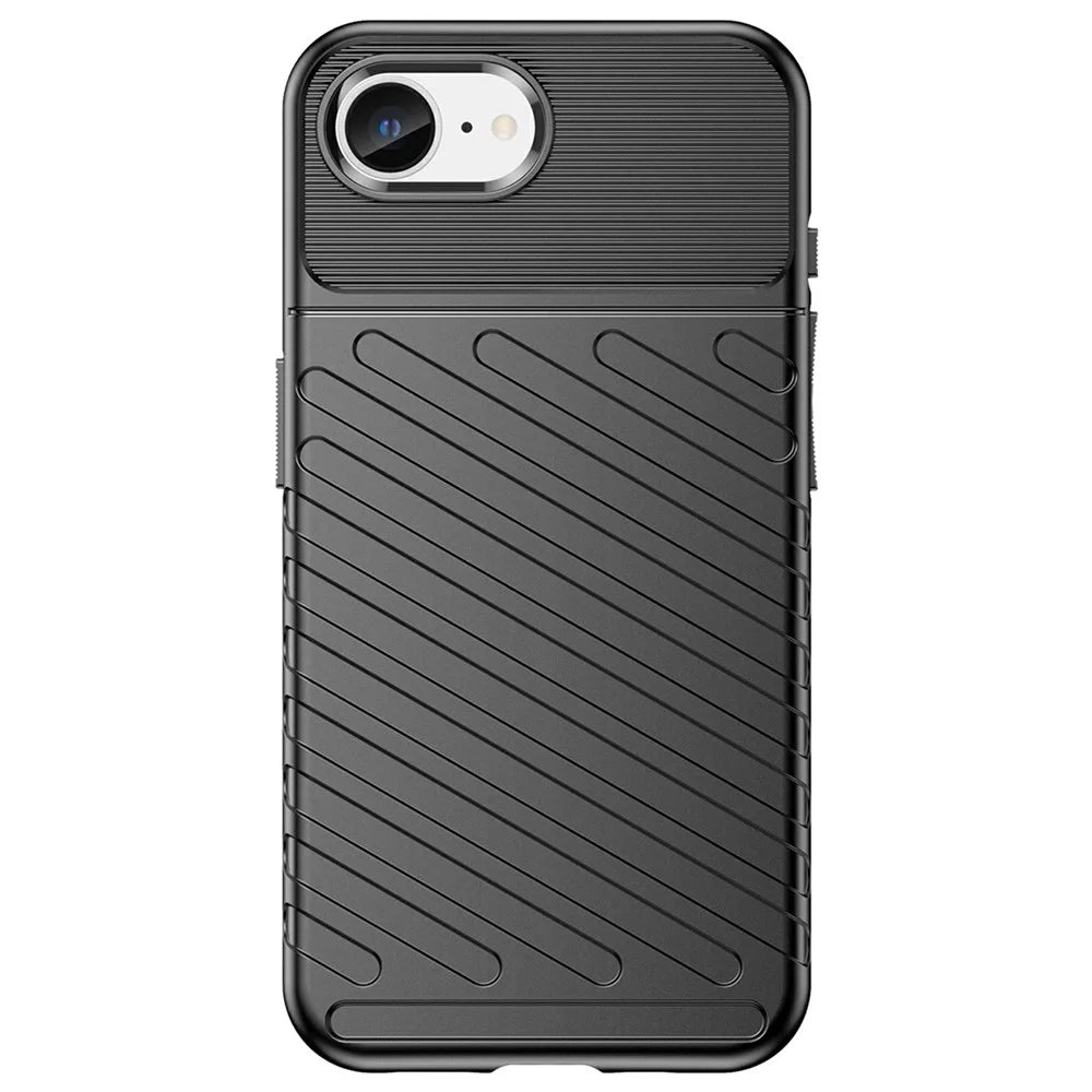 For iPhone 17e / 16e Case Twill Texture TPU Shockproof Protective Phone Cover - Black - 2