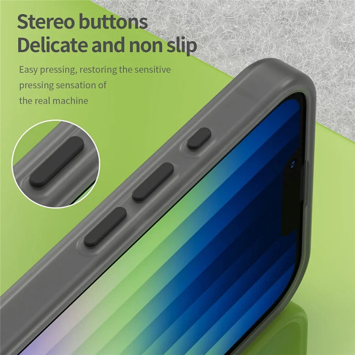 For iPhone 17e / 16e Case TPU + PC Magnetic Phone Back Cover Matte Translucent Design - Black - 6