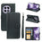 For OnePlus 13R 5G Wallet Case Magnetic Snap Leather Phone Cover with Strap - Black - 1