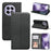 For OnePlus 13R 5G Wallet Phone Case Checkered Pattern Imprint Leather Flip Cover with Wrist Strap - Black - 5