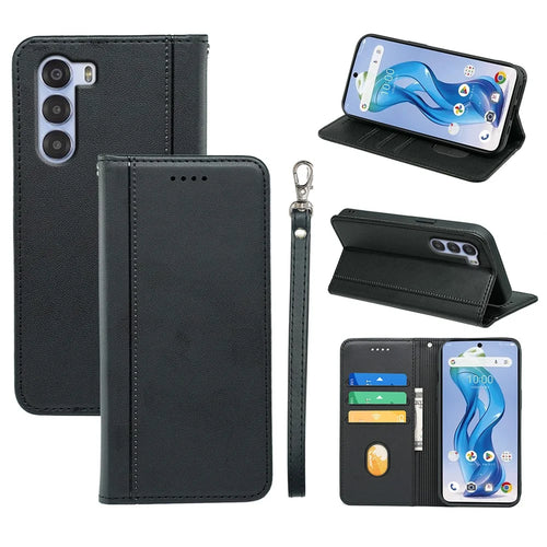 HX01 For ZTE nubia S 5G A403ZT Wallet Case Magnetic Closing PU Leather Phone Cover - Black - 1