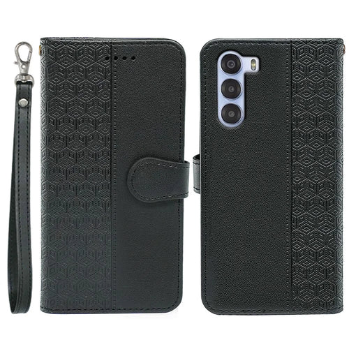 For ZTE nubia S 5G A403ZT Wallet Phone Case Pattern Imprint Leather Flip Cover - Black - 1