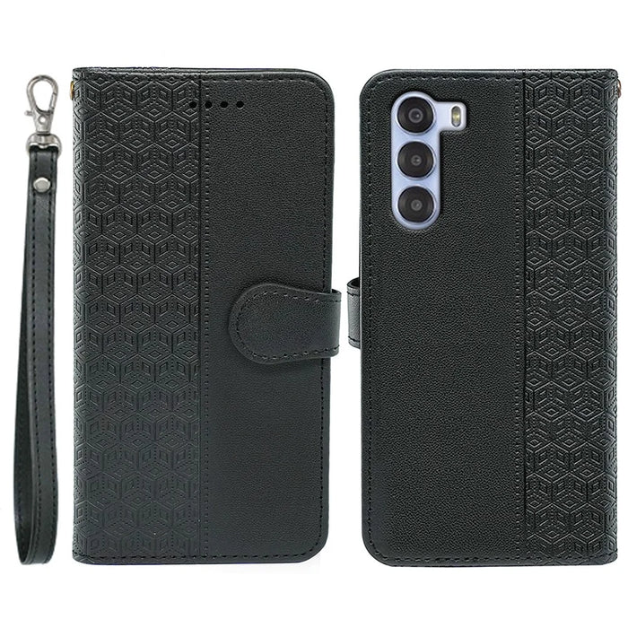 For ZTE nubia S 5G A403ZT Wallet Phone Case Pattern Imprint Leather Flip Cover - Black - 1