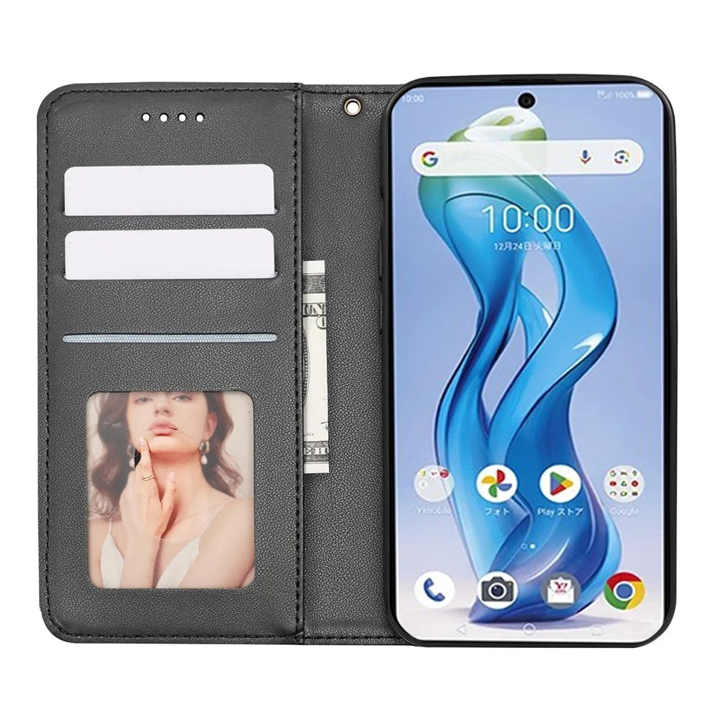 For ZTE nubia S 5G A403ZT Wallet Phone Case Checkered Pattern Imprint Leather Flip Cover with Wrist Strap - Black - 2