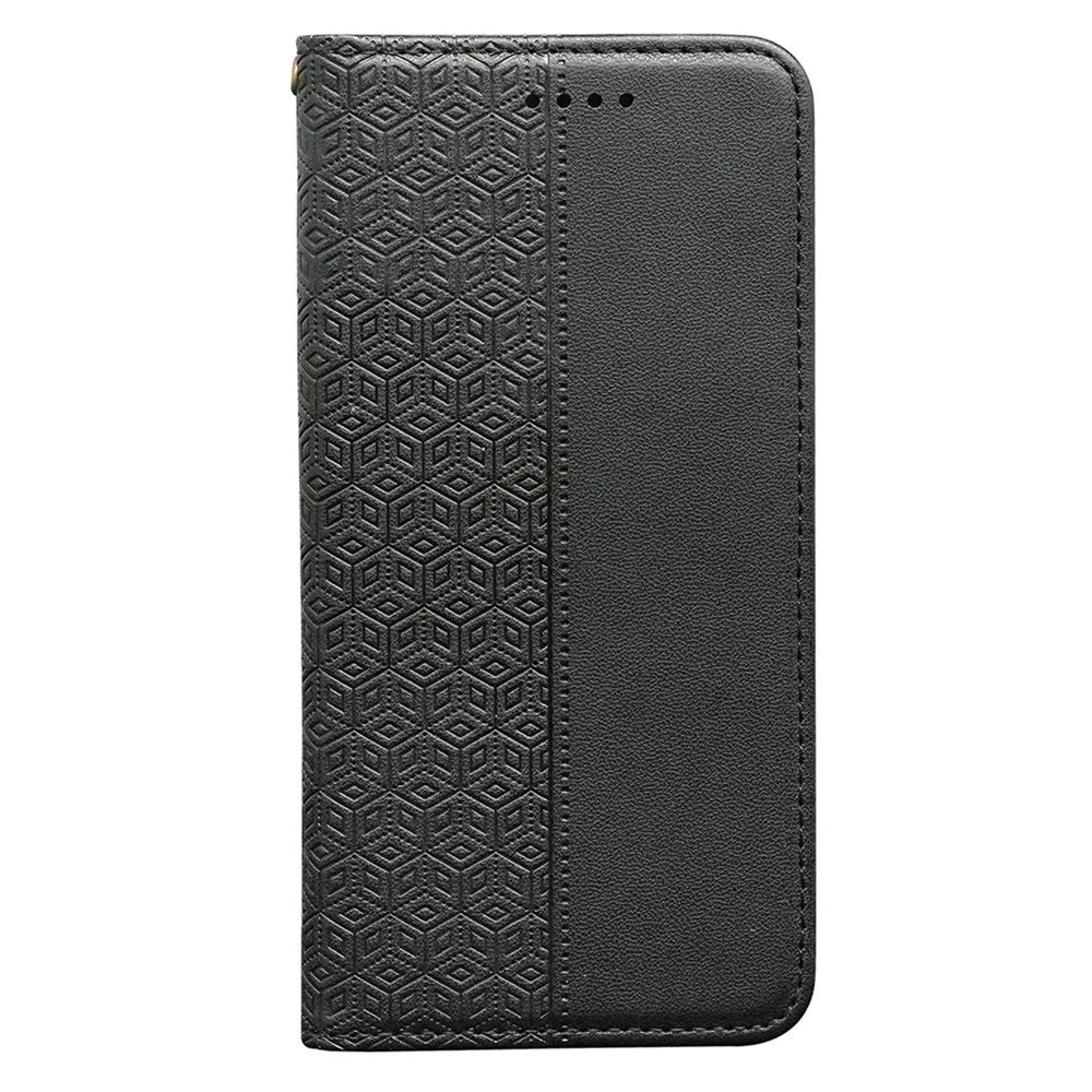 For ZTE nubia S 5G A403ZT Wallet Phone Case Checkered Pattern Imprint Leather Flip Cover with Wrist Strap - Black - 7