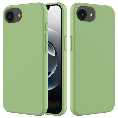 For iPhone 17e / 16e Case Drop Proof Liquid Silicone Soft Lining Back Phone Cover - Mint Green - 1