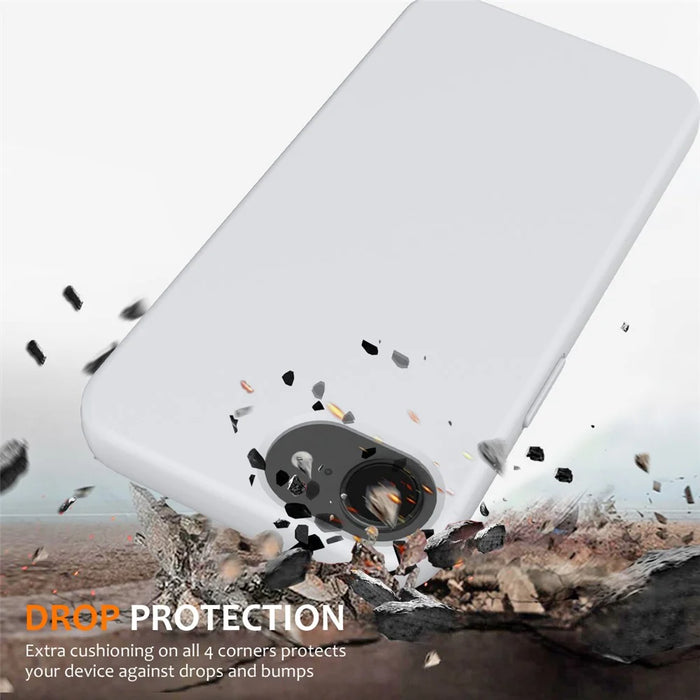 For iPhone 17e / 16e Case Compatible with MagSafe Anti-Drop Liquid Silicone Phone Cover - White - 2