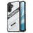 For Samsung Galaxy S24 FE Case Folding Kickstand PC + TPU Anti Drop Phone Cover - Transparent Black - 2
