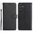 For Samsung Galaxy A56 5G / M56 5G Case Solid Color Leather Mobile Cover Wallet Stand with Strap - Black - 1
