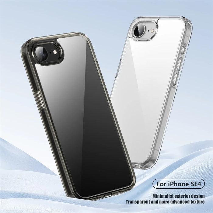 For iPhone 17e / 16e Case PC + TPU Clear Anti Drop Phone Back Cover - Brown - 2
