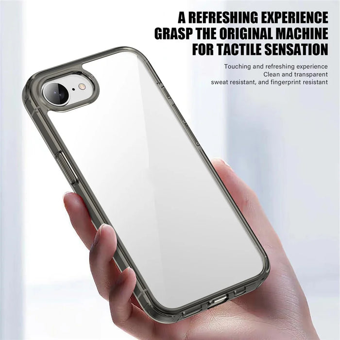 For iPhone 17e / 16e Case PC + TPU Clear Anti Drop Phone Back Cover - Brown - 5