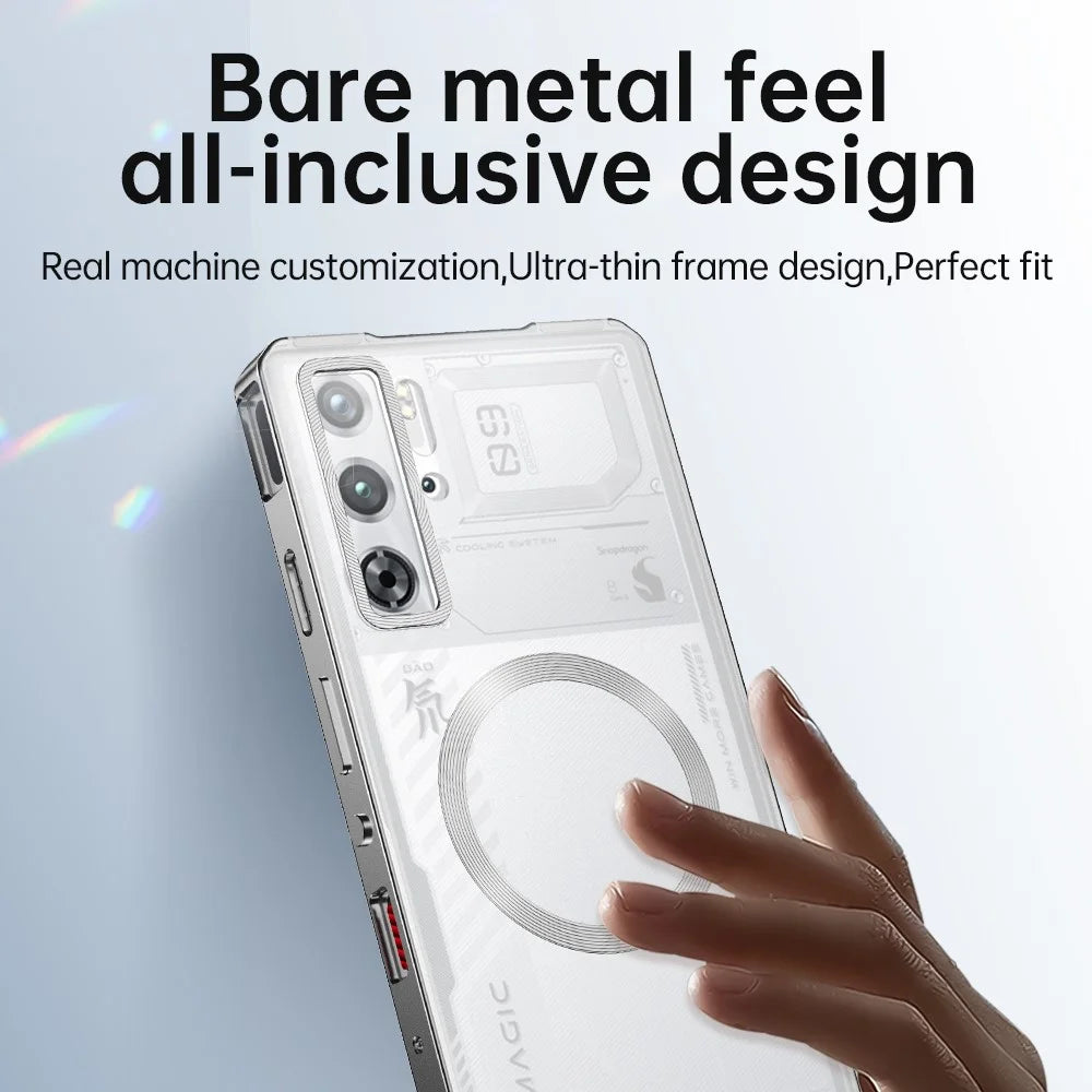 Phone Case For ZTE nubia Red Magic 9S Pro+ 5G  /  9S Pro 5G  /  9 Pro+ 5G  /  9 Pro 5 Magnetic Case Hard PC Metal Frame Back Cover - Titanium Grey - 4