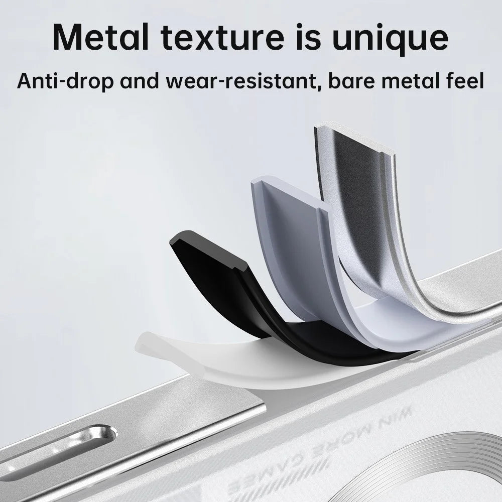 Phone Case For ZTE nubia Red Magic 9S Pro+ 5G  /  9S Pro 5G  /  9 Pro+ 5G  /  9 Pro 5 Magnetic Case Hard PC Metal Frame Back Cover - Titanium Grey - 7