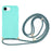 For iPhone 17e / 16e Case Biodegradable Wheat Straw + TPU Phone Cover with Long Lanyard - Sky Blue - 1