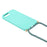 For iPhone 17e / 16e Case Biodegradable Wheat Straw + TPU Phone Cover with Long Lanyard - Sky Blue - 3