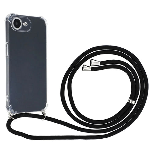 For iPhone 17e / 16e Case Reinforced Corner TPU Clear Phone Cover with Lanyard - 1