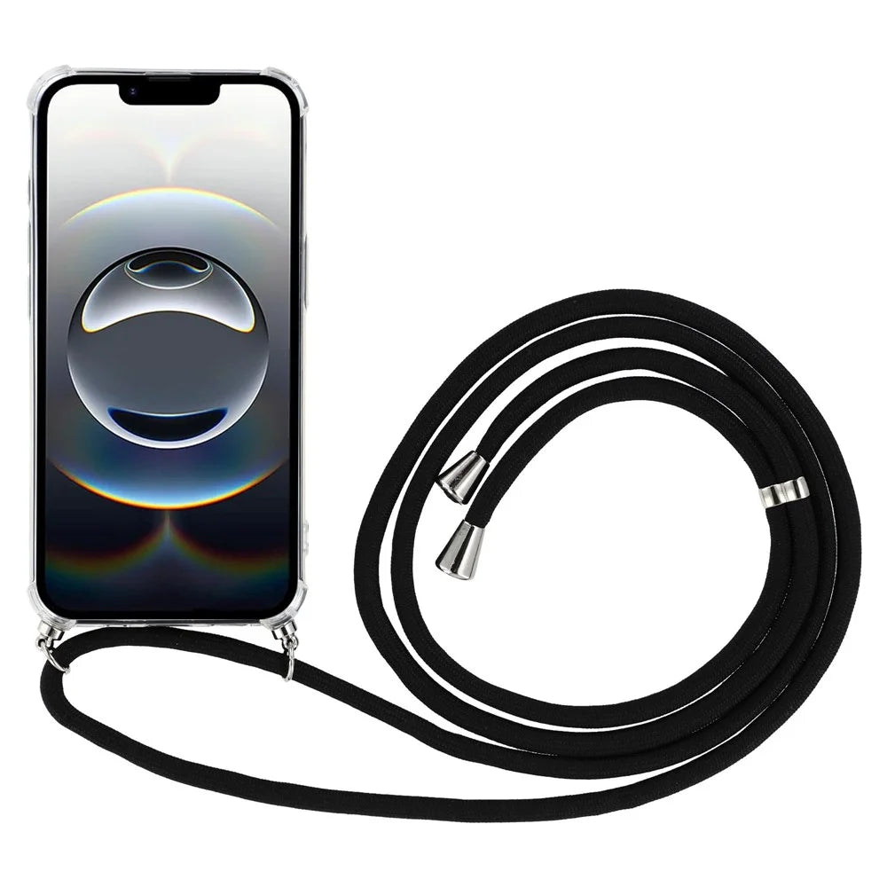 For iPhone 17e / 16e Case Reinforced Corner TPU Clear Phone Cover with Lanyard - 2