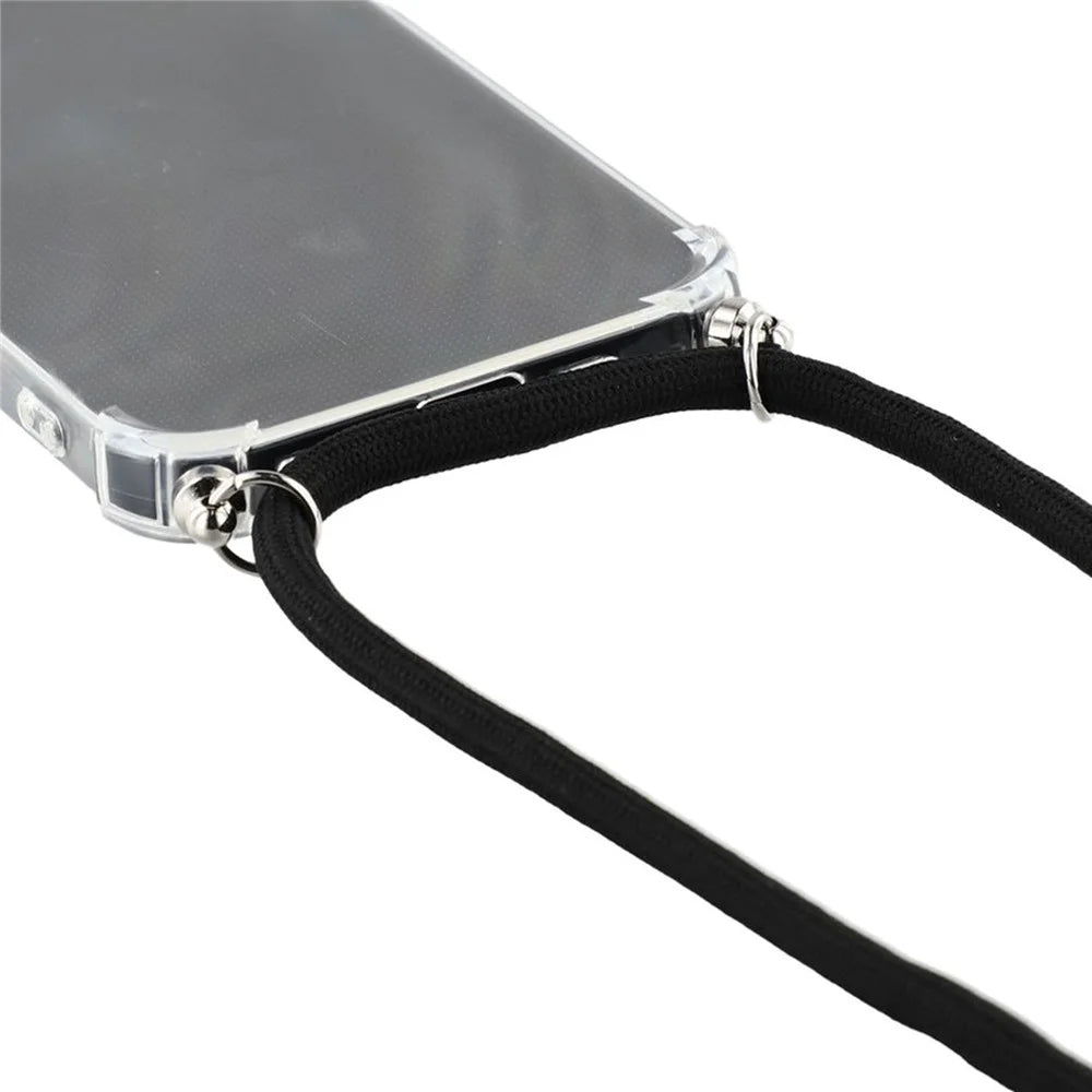 For iPhone 17e / 16e Case Reinforced Corner TPU Clear Phone Cover with Lanyard - 5